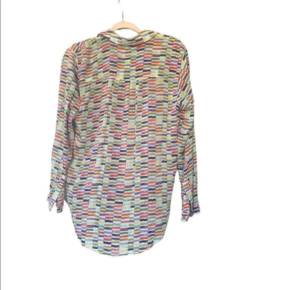 Pilcro by Anthropologie Rainbow Brushstroke Button-Down Blouse | Size S - Picture 4 of 6